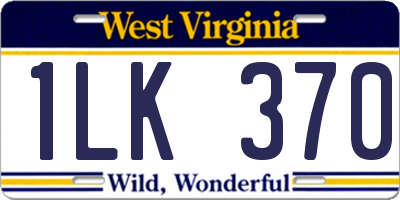 WV license plate 1LK370