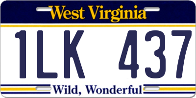 WV license plate 1LK437