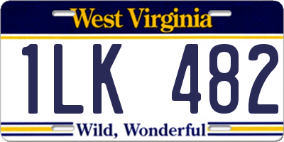 WV license plate 1LK482