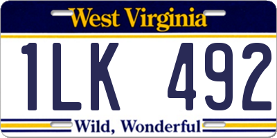 WV license plate 1LK492