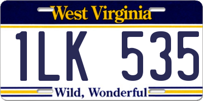 WV license plate 1LK535