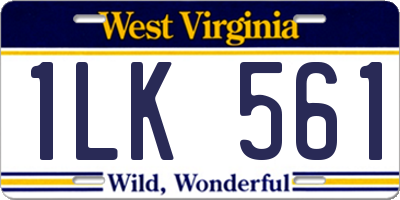 WV license plate 1LK561