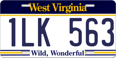 WV license plate 1LK563