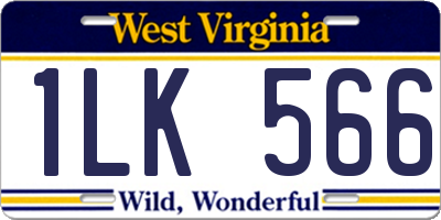 WV license plate 1LK566