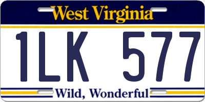 WV license plate 1LK577