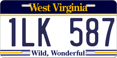 WV license plate 1LK587