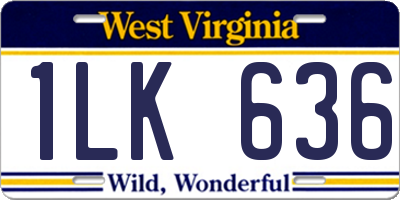 WV license plate 1LK636