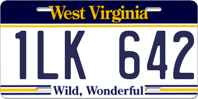 WV license plate 1LK642