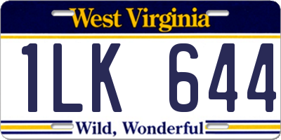 WV license plate 1LK644