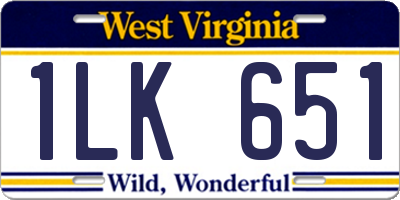 WV license plate 1LK651