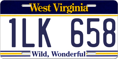 WV license plate 1LK658