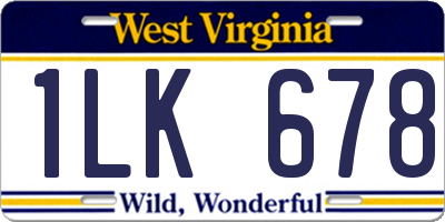 WV license plate 1LK678