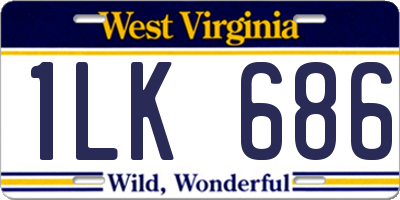 WV license plate 1LK686