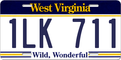 WV license plate 1LK711