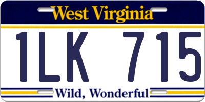 WV license plate 1LK715