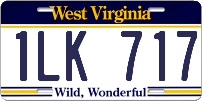 WV license plate 1LK717