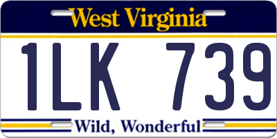 WV license plate 1LK739