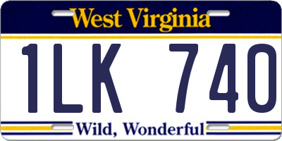 WV license plate 1LK740