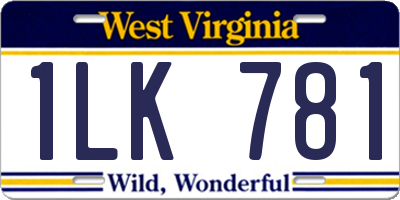 WV license plate 1LK781