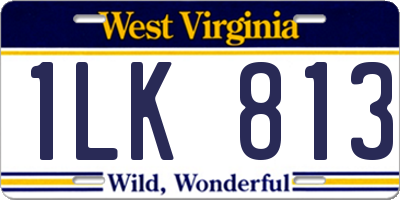 WV license plate 1LK813