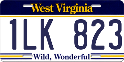 WV license plate 1LK823