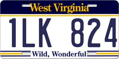 WV license plate 1LK824