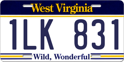 WV license plate 1LK831