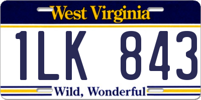 WV license plate 1LK843