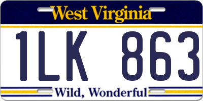 WV license plate 1LK863
