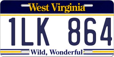 WV license plate 1LK864