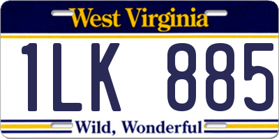 WV license plate 1LK885