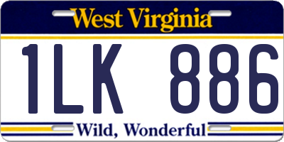 WV license plate 1LK886