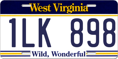 WV license plate 1LK898