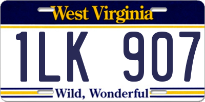 WV license plate 1LK907