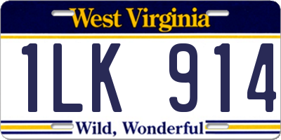 WV license plate 1LK914