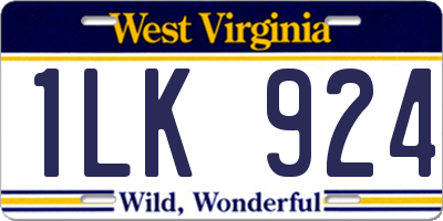 WV license plate 1LK924