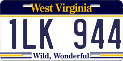 WV license plate 1LK944