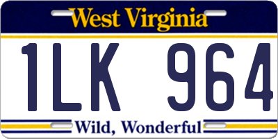 WV license plate 1LK964