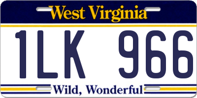 WV license plate 1LK966