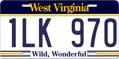 WV license plate 1LK970