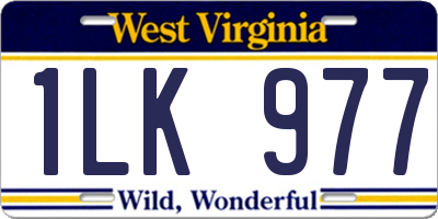 WV license plate 1LK977