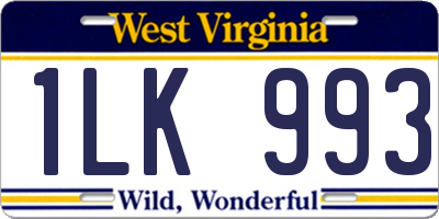 WV license plate 1LK993