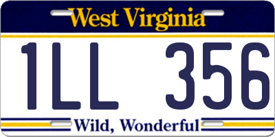 WV license plate 1LL356