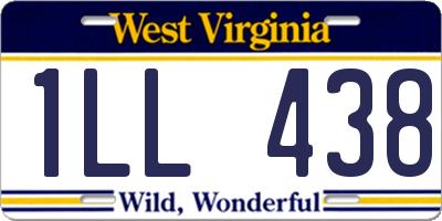 WV license plate 1LL438
