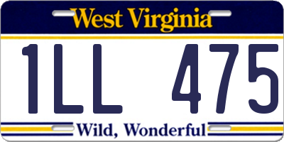 WV license plate 1LL475