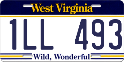 WV license plate 1LL493