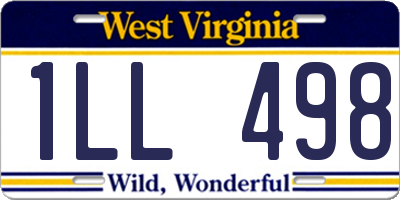 WV license plate 1LL498