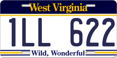 WV license plate 1LL622