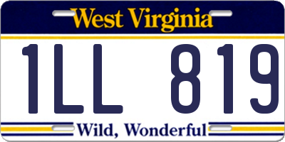WV license plate 1LL819