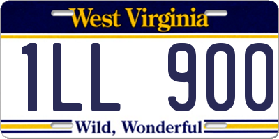 WV license plate 1LL900